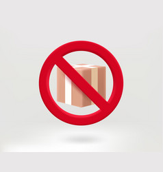 No Delivery Concept With Cardbox Icon 3d