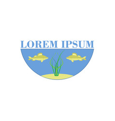 Round Aquarium Logo With Fishes