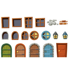 Set Of Part Of House Cartoon Objects