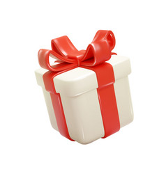 Gifts Box 3d Render White Box With Red Glossy