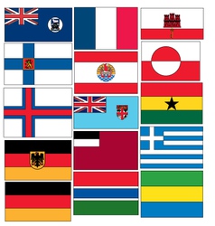 Set Of 15 Flags Of Countries Started With F And G