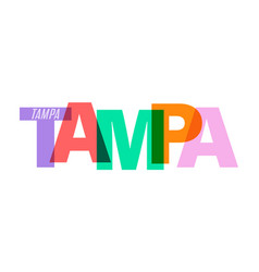 Tampa Name City On A White Background