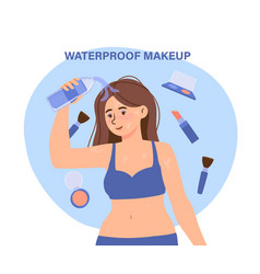 Woman With Waterproof Makeup Concept