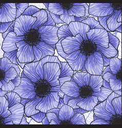 Pattern Anemones Wildflower Flowers Purple