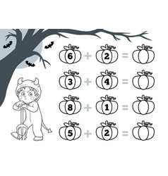 Counting Game For Preschool Children Halloween