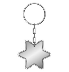 Metal Keyring With Star Trinket Realistic Steel