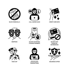 Call Center Scam Icon Set