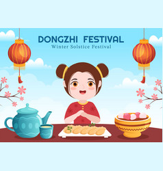 Dongzhi Or Winter Solstice Festival Template Hand