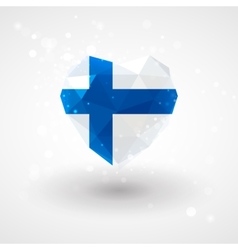 Finnish Flag In Shape Diamond Glass Heart