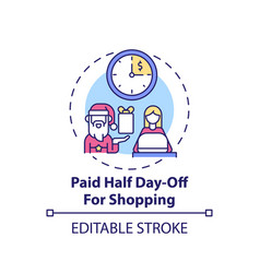 Paid Half Day-off For Shopping Concept Icon