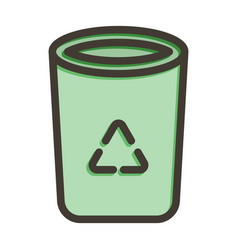 Recycling Bin Thick Line Filled Colors Icon