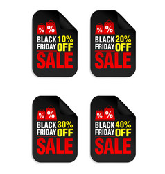 Set Of Black Friday Sale Stickers 10 20 30 40