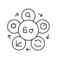 Six Sigma Manufacturing Engineer Line Icon