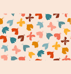 Butterfly Moth Silhouette Seamless Pattern Retro