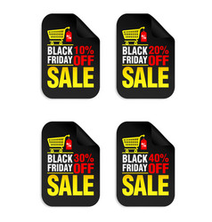 Set Of Black Friday Sale Stickers 10 20 30 40