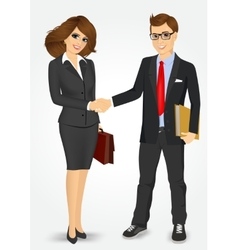 Businessman And Businesswoman Shaking Hands