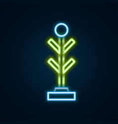 Glowing Neon Line Coat Stand Icon Isolated On