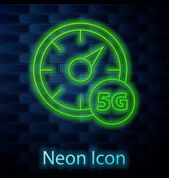 Glowing Neon Line Digital Speed Meter Concept With