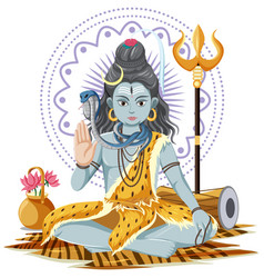 Indian God With Snake On White Background