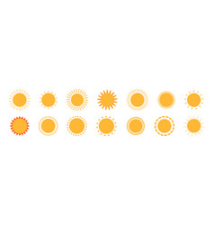 Sun Icon Summer And Sunshine Abstract Rays Yellow