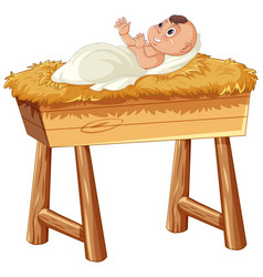 Baby Laying On Manger Birth Of Jesus