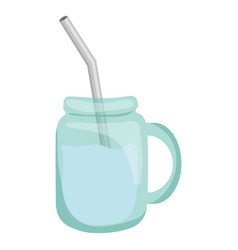 Blue Straw Mug Flat