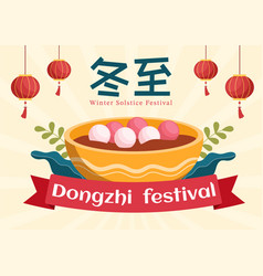 Dongzhi Or Winter Solstice Festival Template Hand