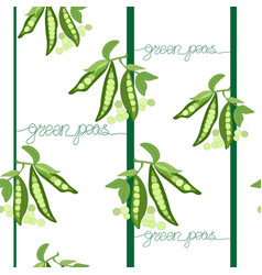 Seamless Pattern Of Green Pea Twigs With Leaves