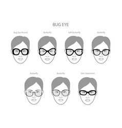 Set Of Bug Eye Frame Glasses On Women Face