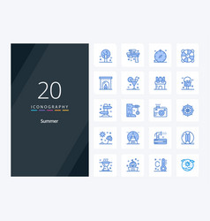 20 Summer Blue Color Icon For Presentation