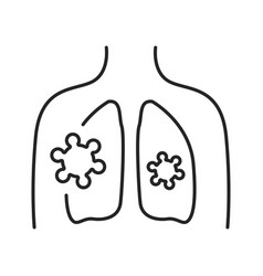 Asthma Line Color Icon Infectious Diseases Colds