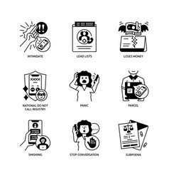 Call Center Scam Icon Set