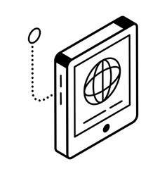 Latest Line Isometric Icon Of Mobile Browser