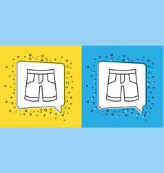 Set Line Short Or Pants Icon Isolated On Yellow