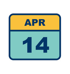 April 14th Date On A Single Day Calendar