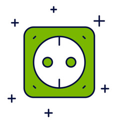 Filled Outline Electrical Outlet Icon Isolated