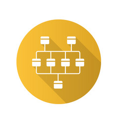 Network Diagram Flat Design Long Shadow Glyph