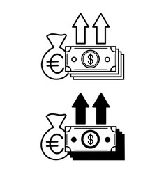 Profit Icons Black And White Income Increase