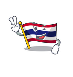 Two Finger Flag Thailand Isolated