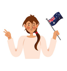 Australia Day Woman With Flag