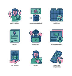 Call Center Scam Icon Set