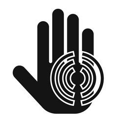 Circle Palm Scanning Icon Simple Print