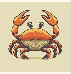 Crab Character Logo Mascot In Cartoon Style Sea