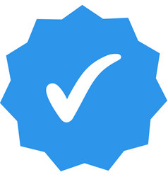 White Check Mark Blue 11 Corners Star Badge