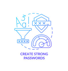 Create Strong Password Blue Gradient Concept Icon