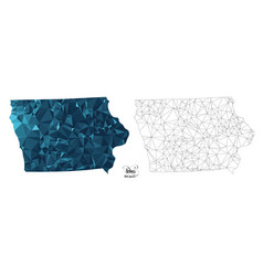 Low Poly Map Of Iowa State Usa Polygonal Shape