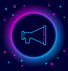 Glowing Neon Line Megaphone Icon Isolated On Black