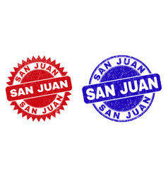 San Juan Rounded And Rosette Stamps With Grunge