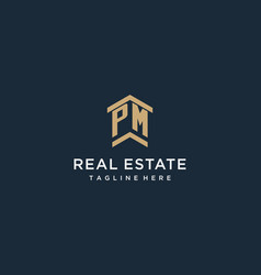 Initial Pm Logo For Real Estate With Simple