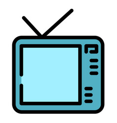 Interactive Tv Media Icon Color Outline